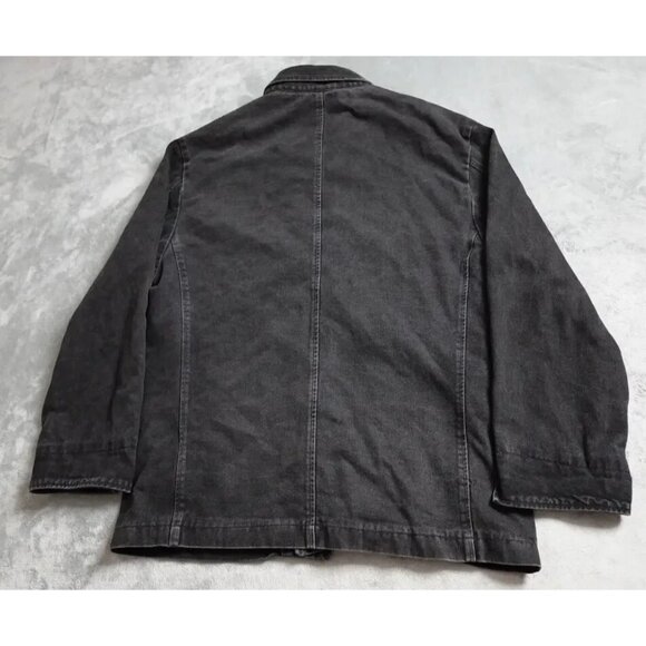 Vintage Guess Jeans Jacket Women's Medium Black Denim Plaid Lined Button Up - Picture 9 of 9